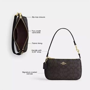 NWOT Coach Dark Brown Signature Shoulder Bag